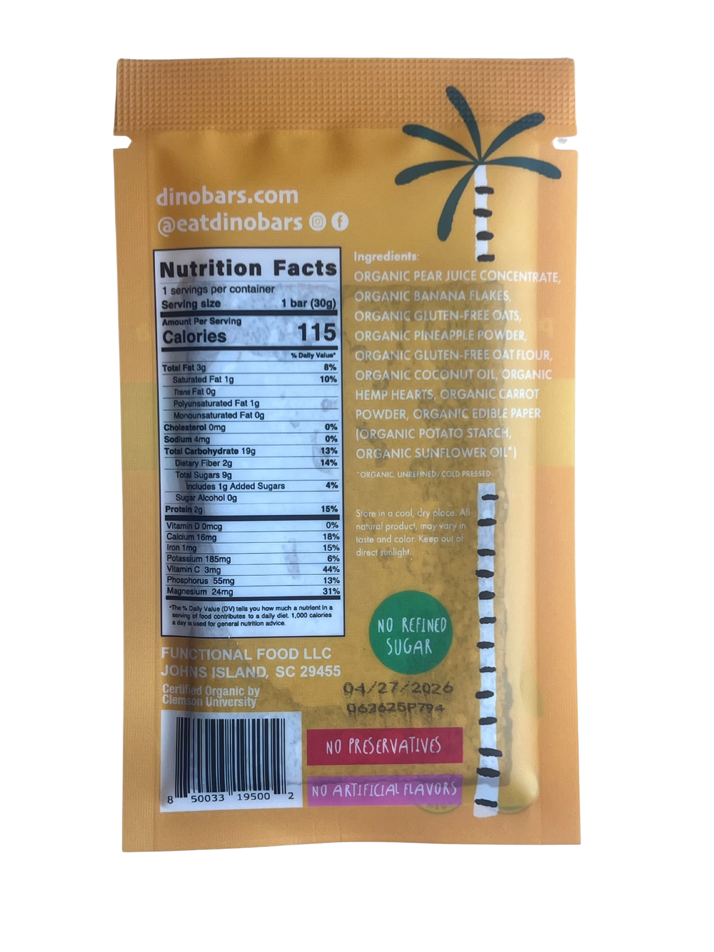 Pineapple Carrot Bar | 5 Pack